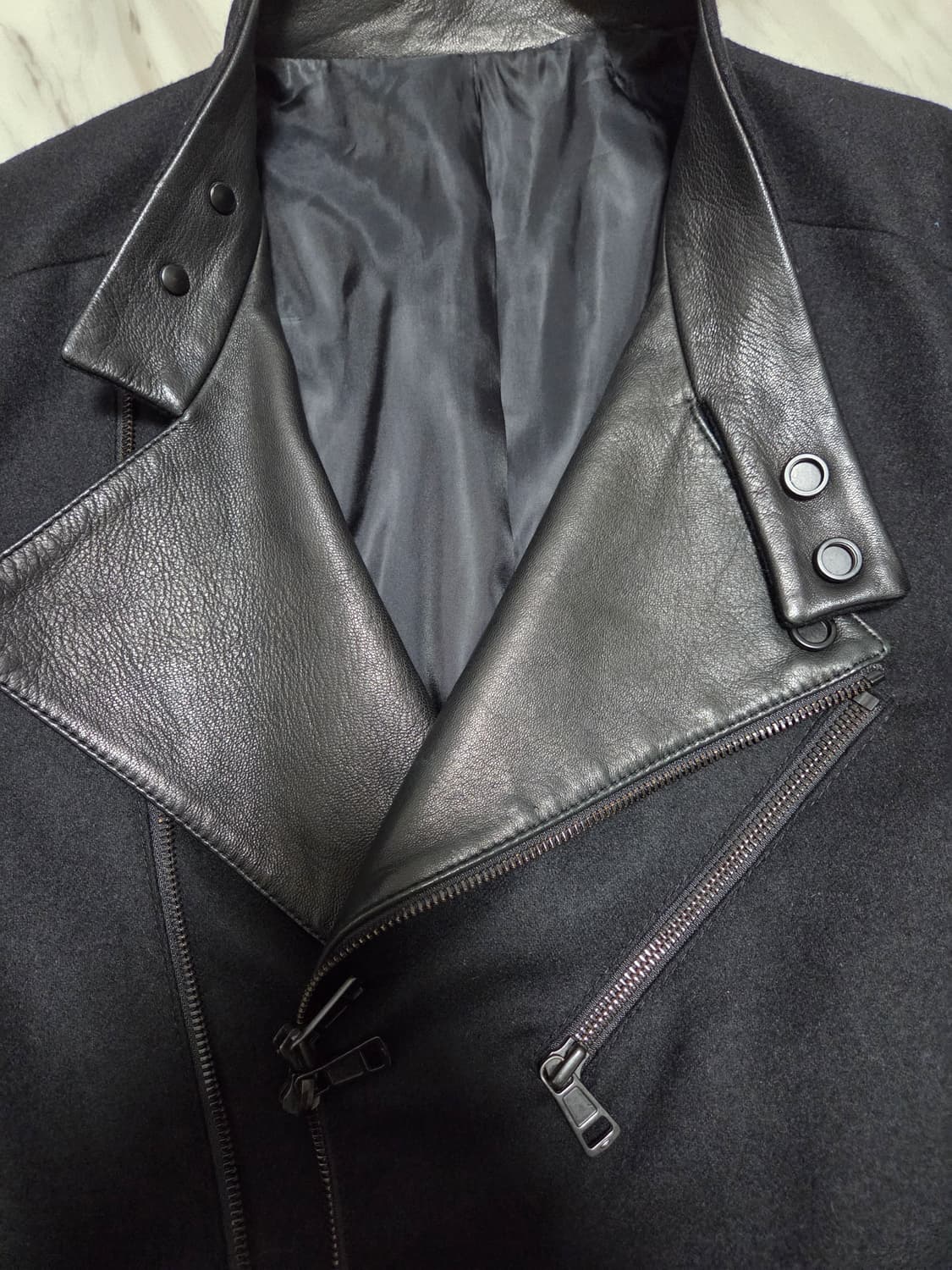 준지 팔가죽 라이더 자켓 상품이미지5