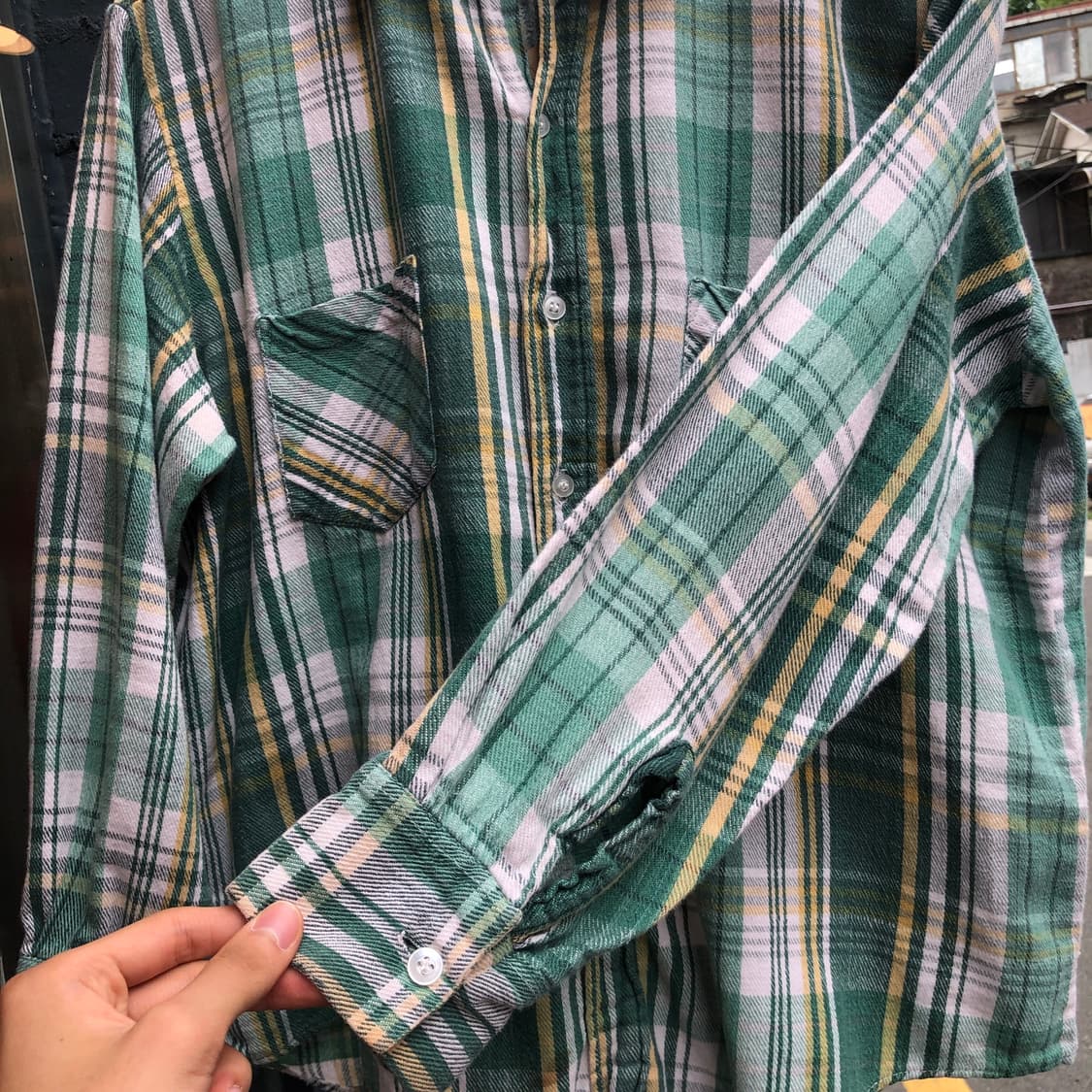 70s Big Mac flannel shirt-L 상품이미지5