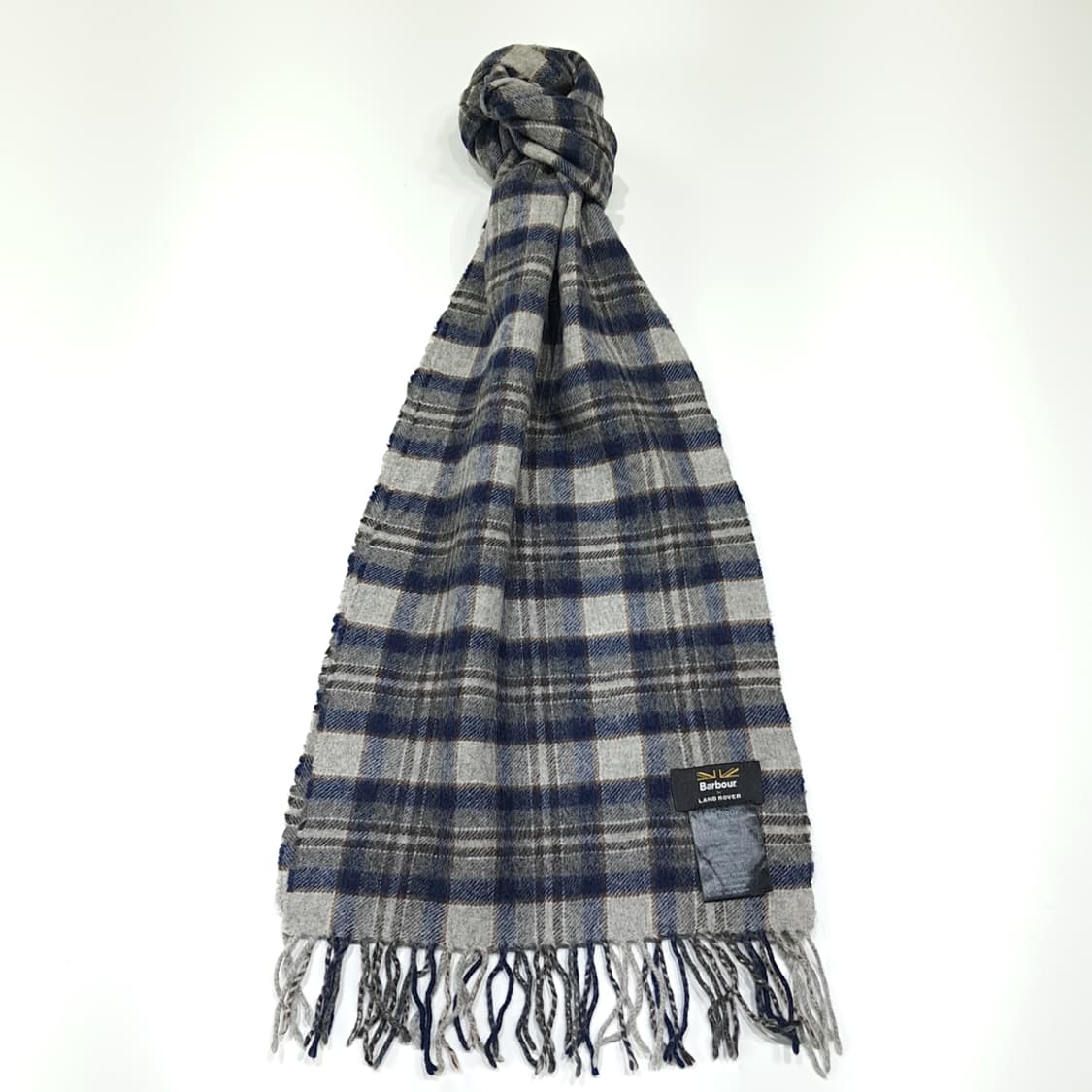 MX605 바버 울캐시미어 랜드로버 타탄체크 그레이 머플러 목도리 상품이미지1