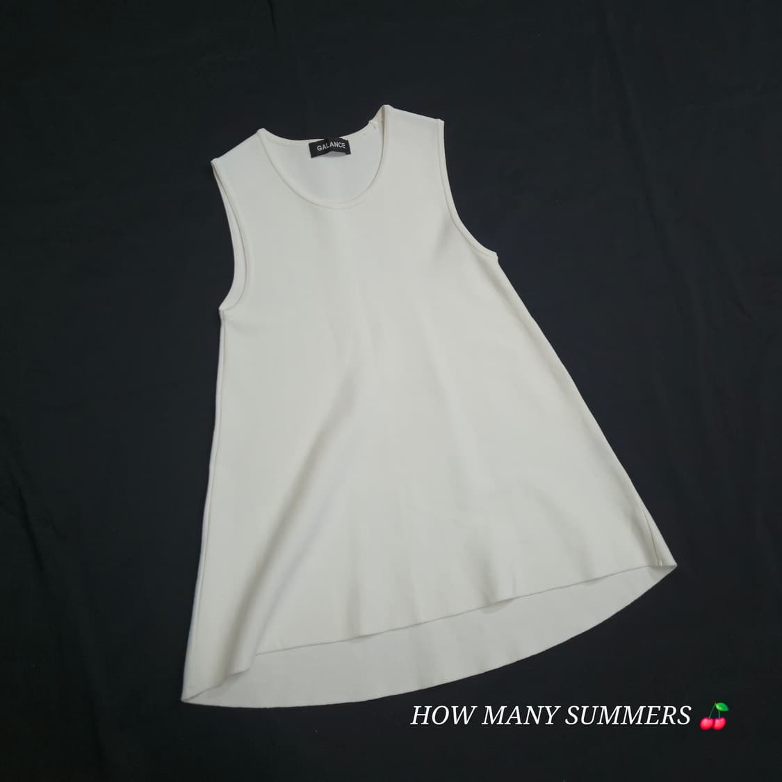 GALANCE 갈랑스 화이트 A라인 플레어 니트 민소매 나시 상품이미지1