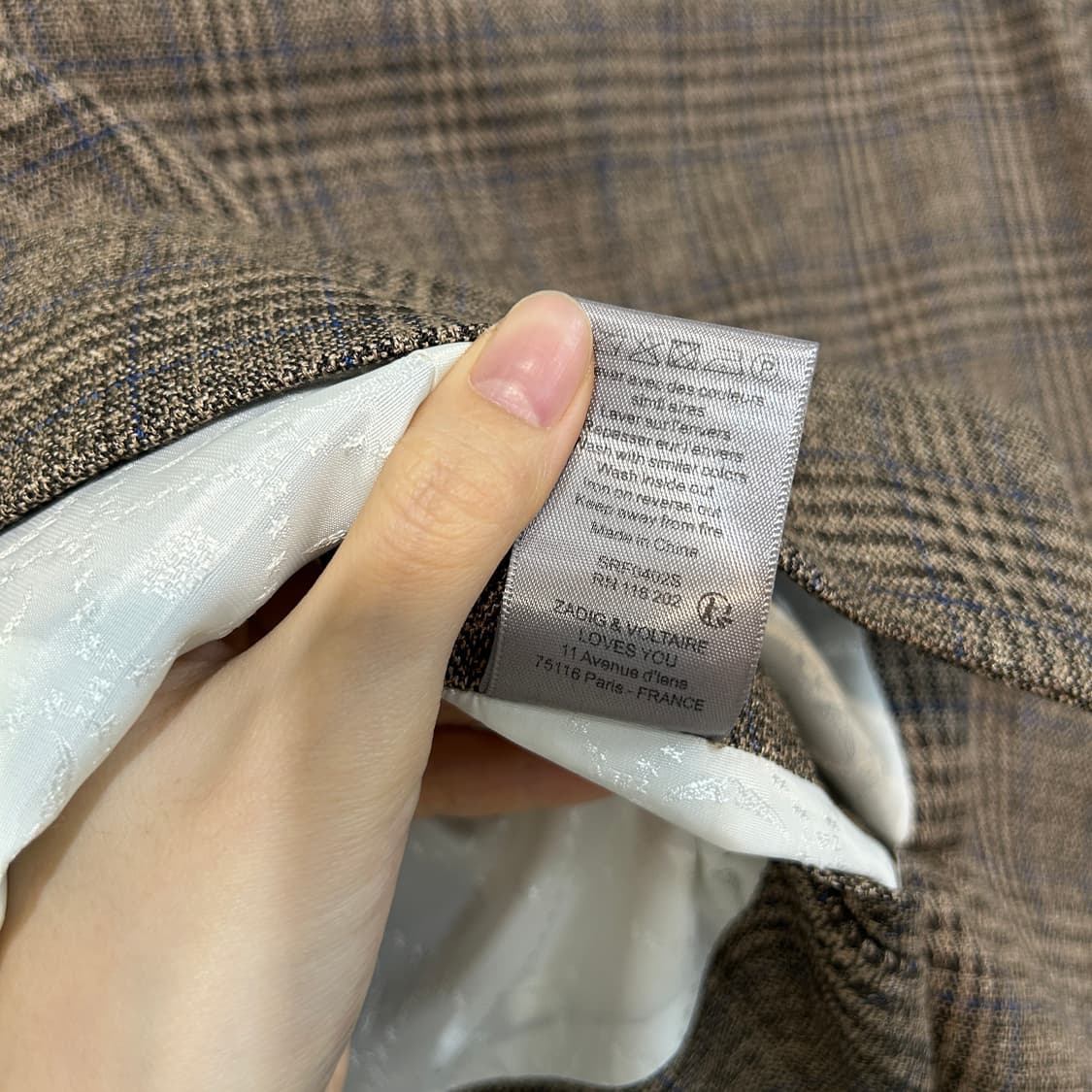 쟈딕앤볼테르 체크 자켓 55-66 상품이미지5