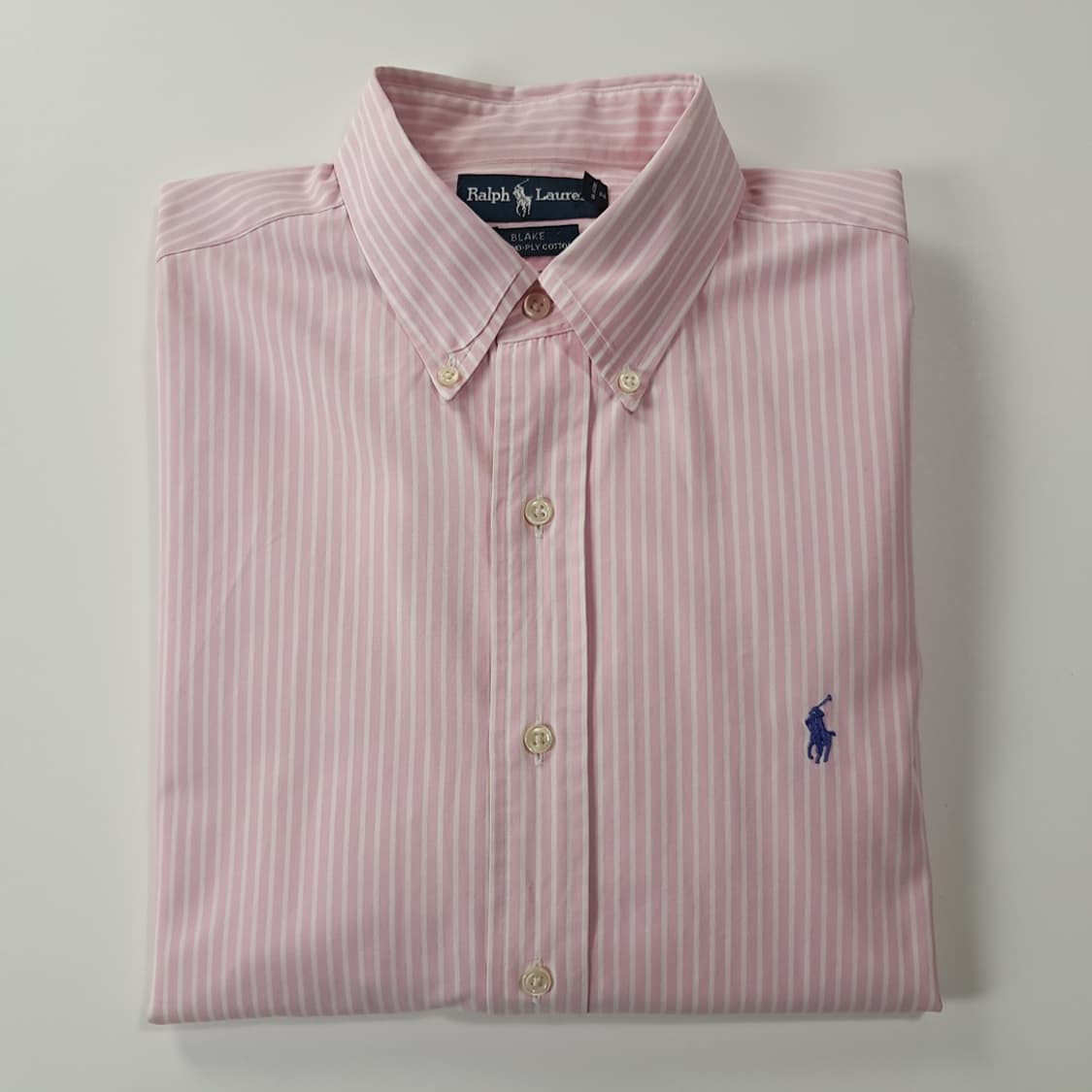 CK268 L 폴로 90s 홍콩판 핑크 스트라이프 셔츠 남방 상품이미지7