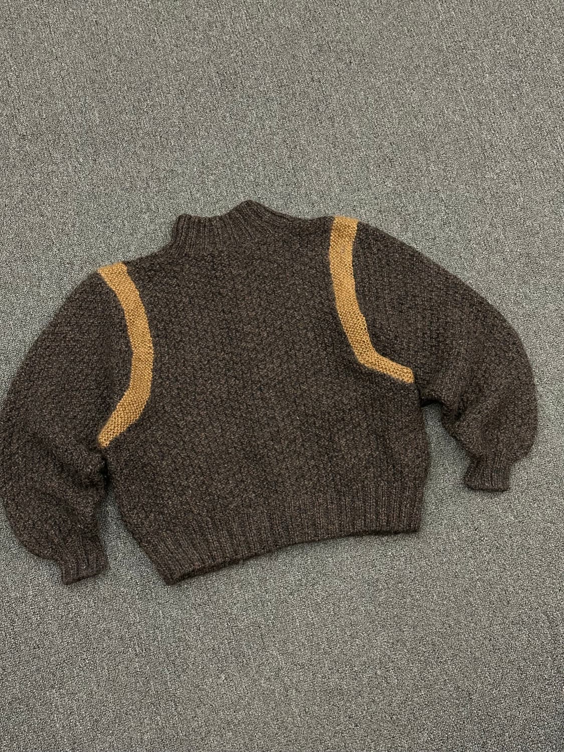 OS)Japanese vintage 울 배색 니트 가디건 상품이미지6