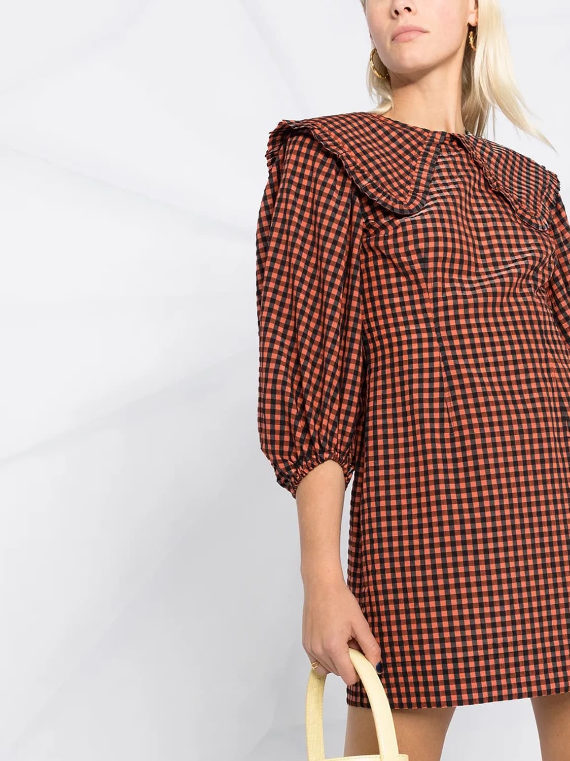 ganni 가니 시어서커 체크 미니 드레스 상품이미지6