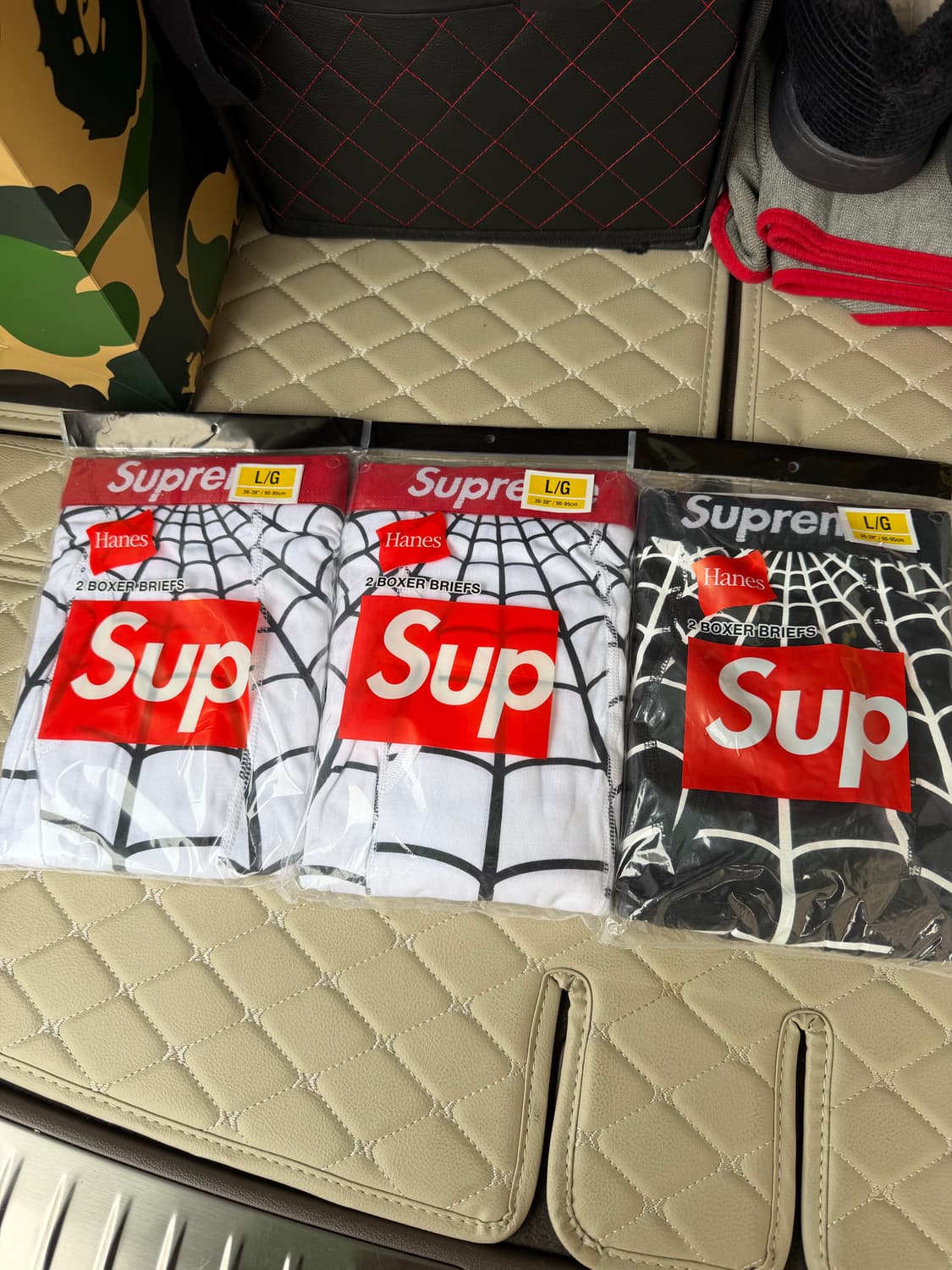 슈프림 X 헤인즈 스파이더맨 박서 브리프 화이트,블랙 L 상품이미지1