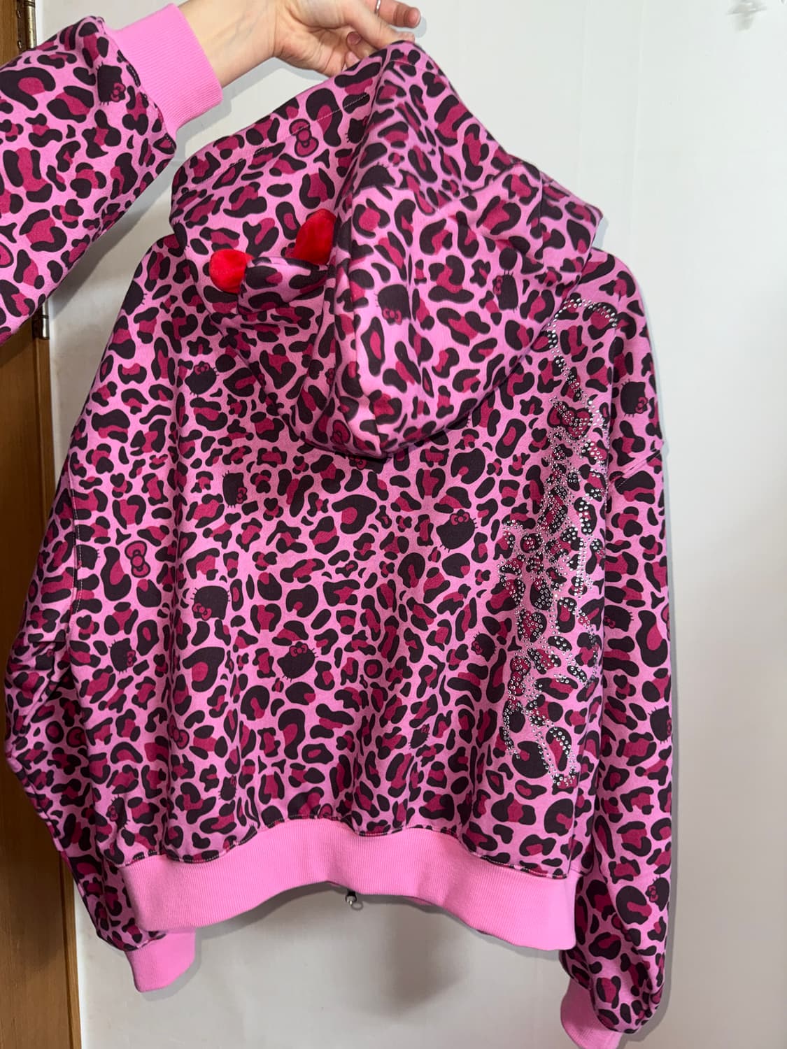 9090girl 헬로키티 핑크 레오파드 후드집업 M 상품이미지2