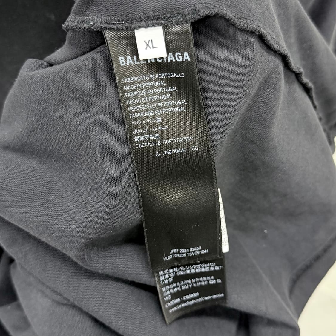 [S+급/XL] 발렌시아가 BB 로고 코튼 반팔 티셔츠 블랙 상품이미지6