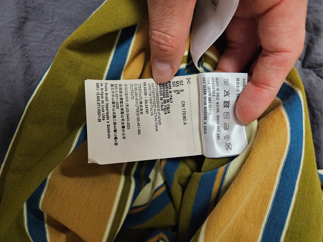 [S] 미우미우 코튼 저지 폴로 셔츠 스트라이프 상품이미지5