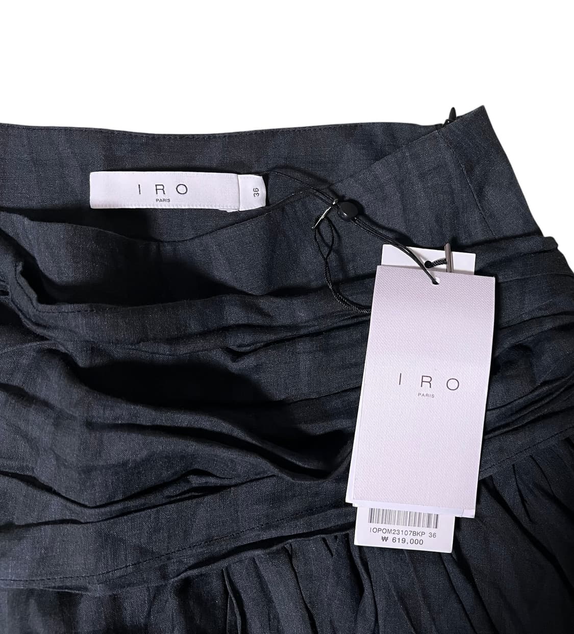 (새상품)IRO 이로 블랙 셔링 프릴스커트 36 상품이미지2