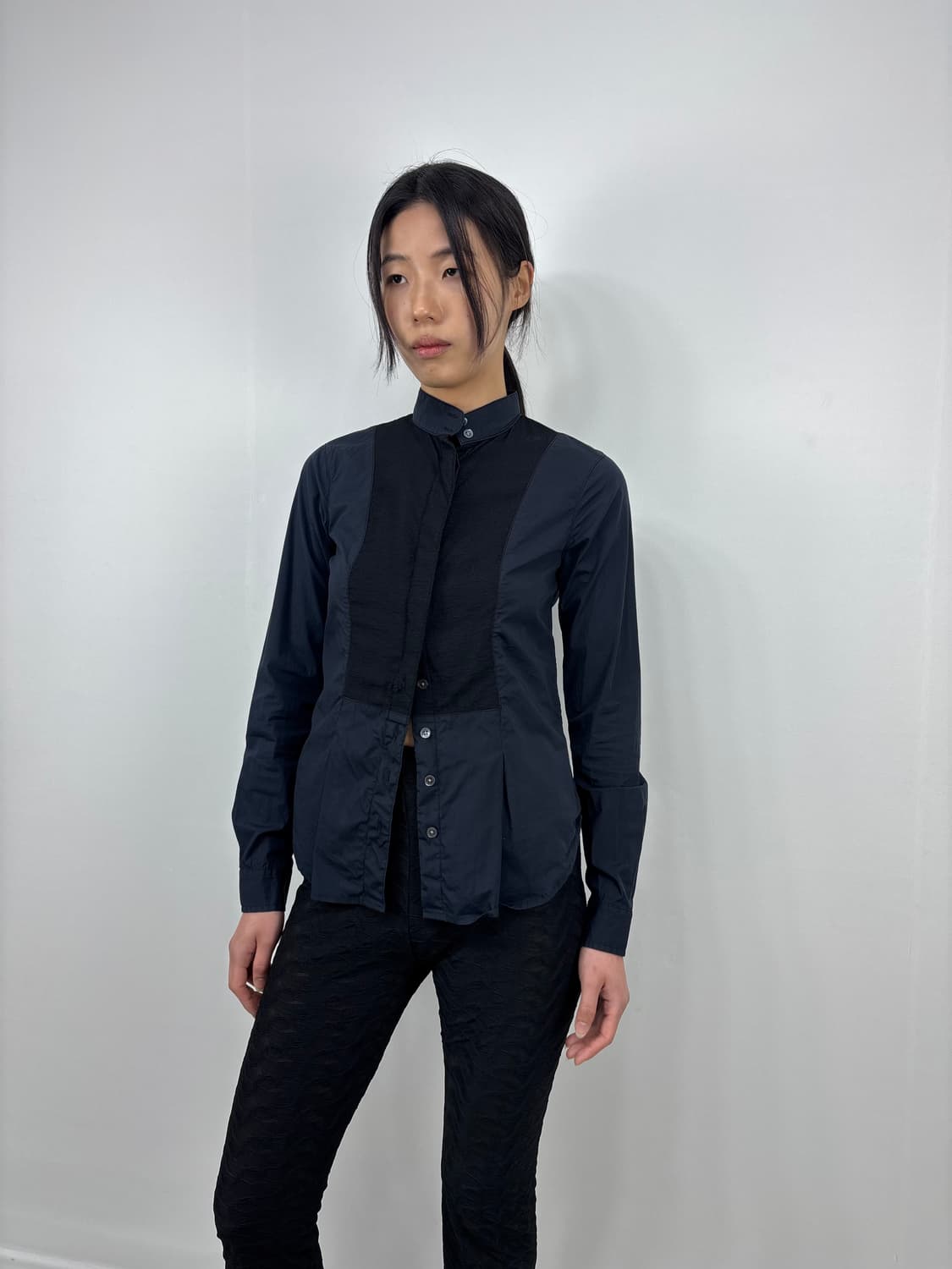 AX MIXED FABRIC PANEL SHIRT 상품이미지7