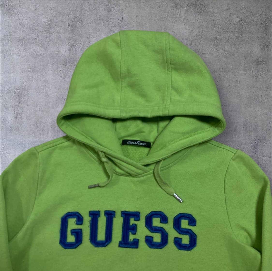 게스 y2k 스펠아웃 라이트 그린 후드티 상품이미지2