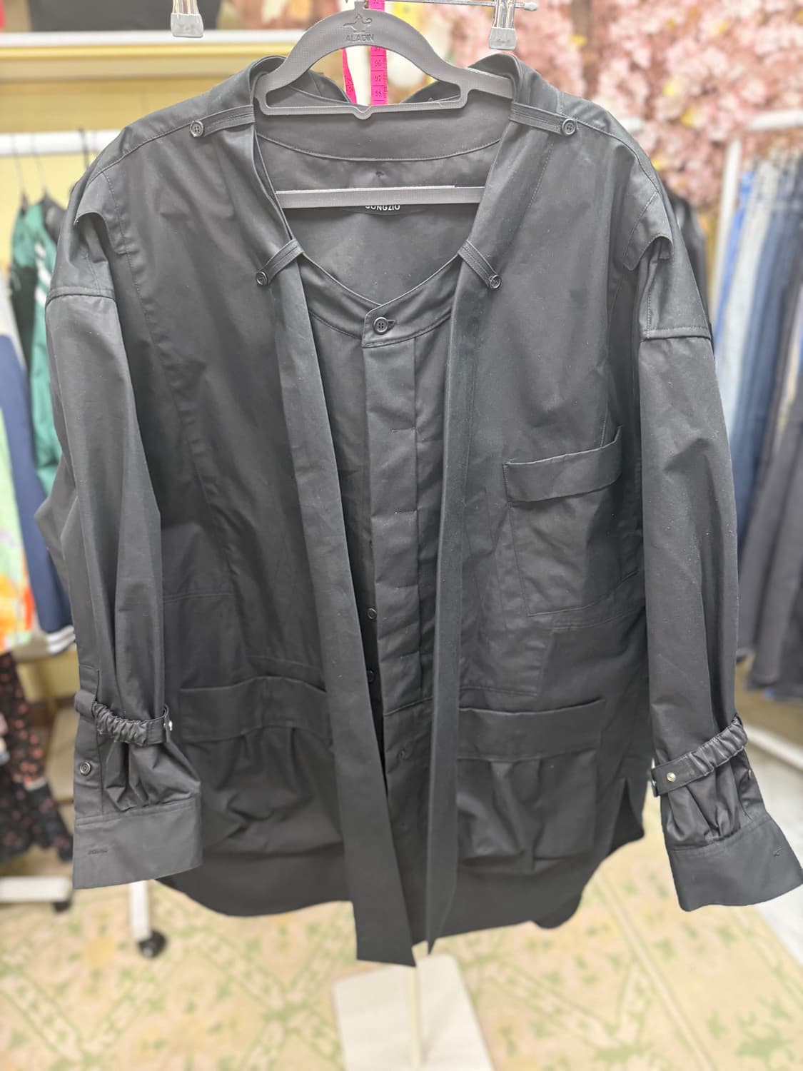 송지오 오버핏 블랙 셔츠 자켓 46 상품이미지1