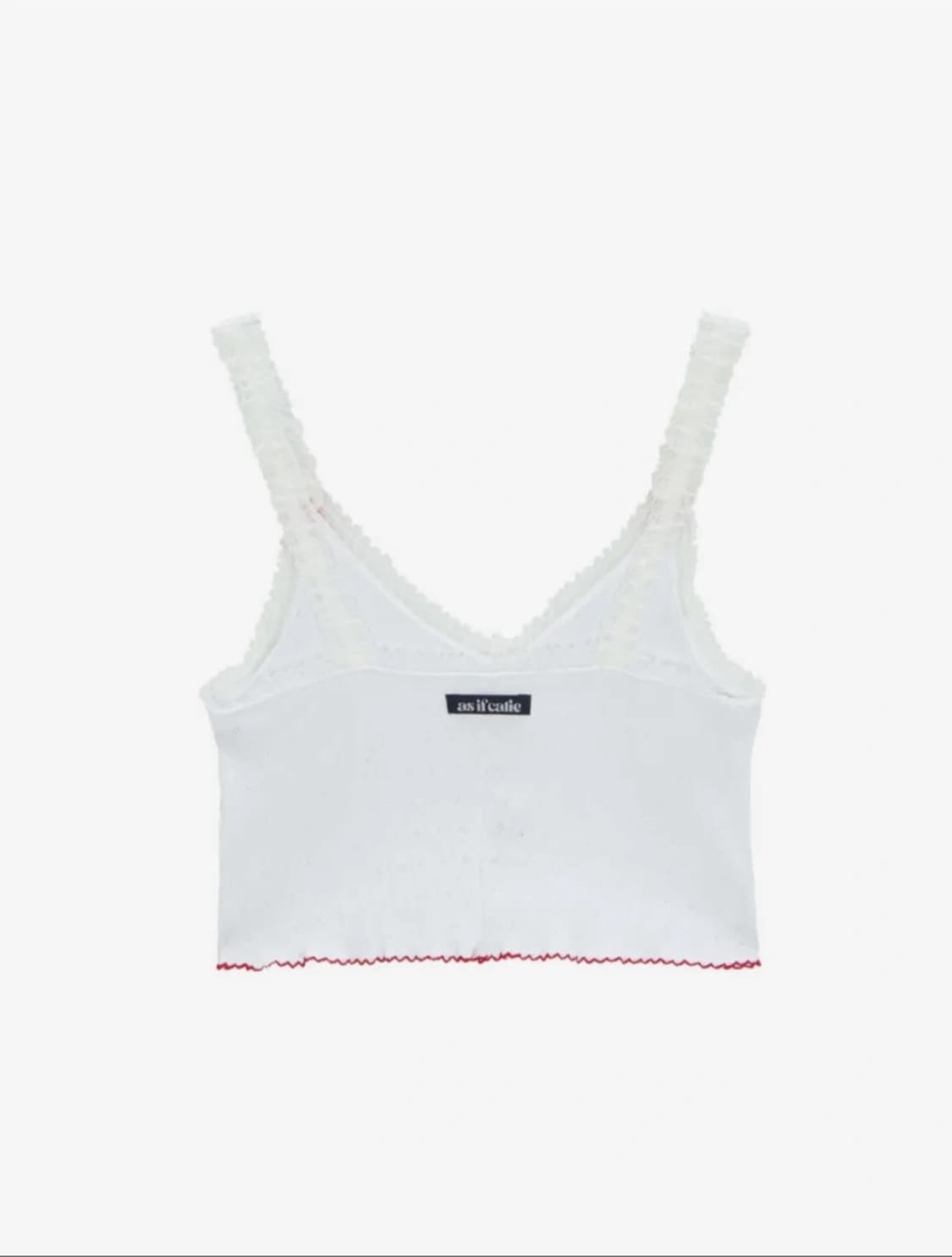 애즈이프캘리 화이트 레드 뷔스티에 나시 민소매 상품이미지3