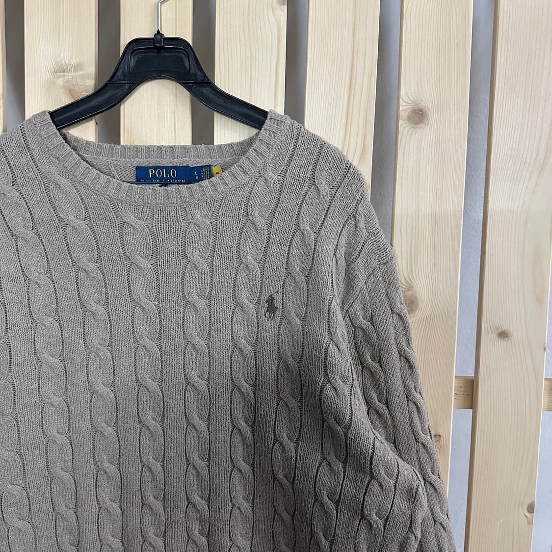 (L) 폴로 랄프로렌 오트밀 베이지 케이블 니트 상품이미지4