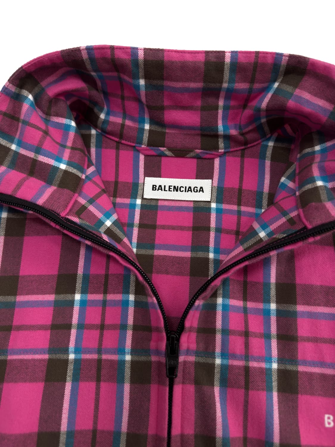 발렌시아가 핑크 플란넬 체크 집업자켓 백화점판 상품이미지4