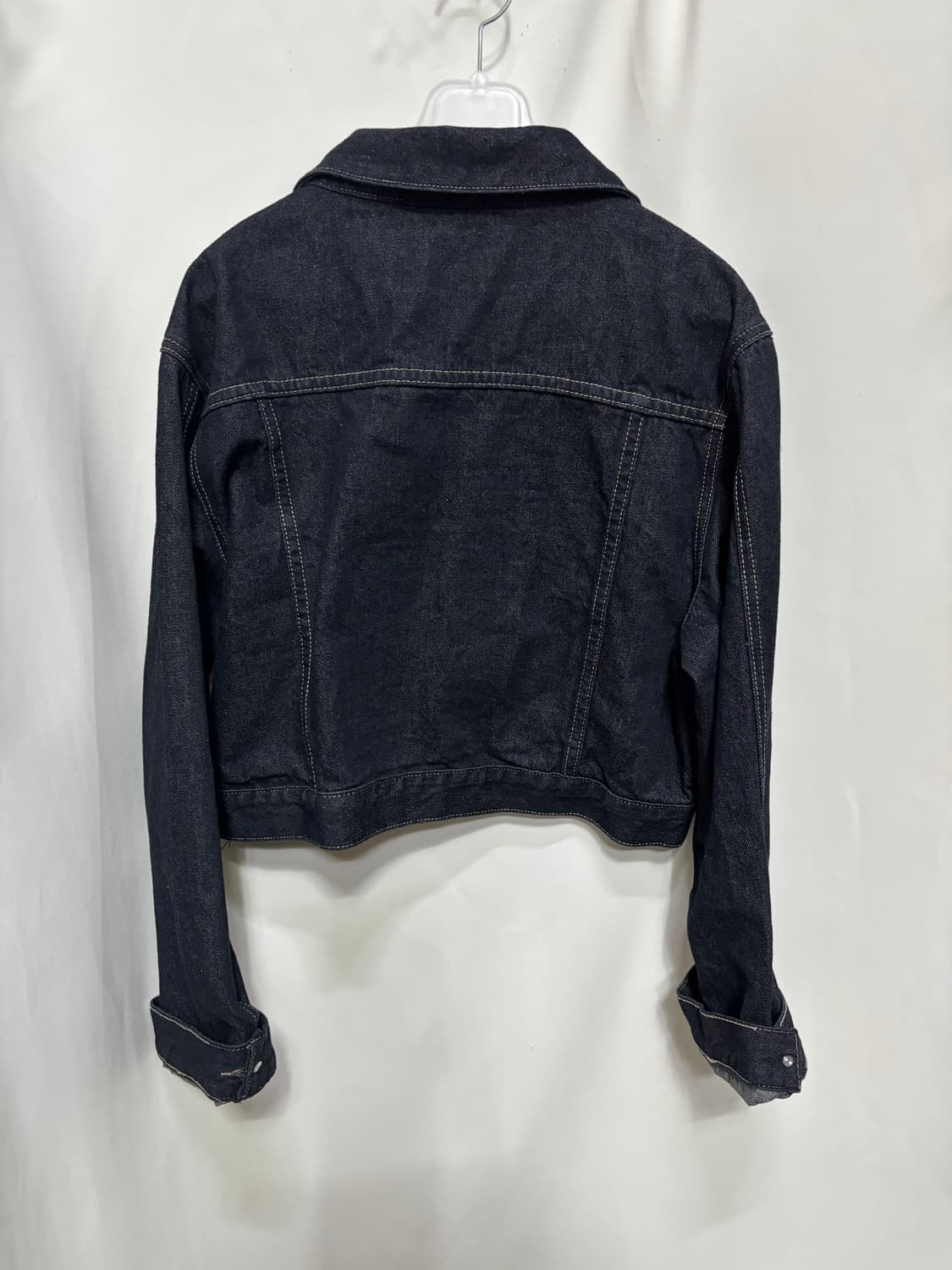 66걸스 블랙 데님 세미 크롭 청 자켓 L 상품이미지4