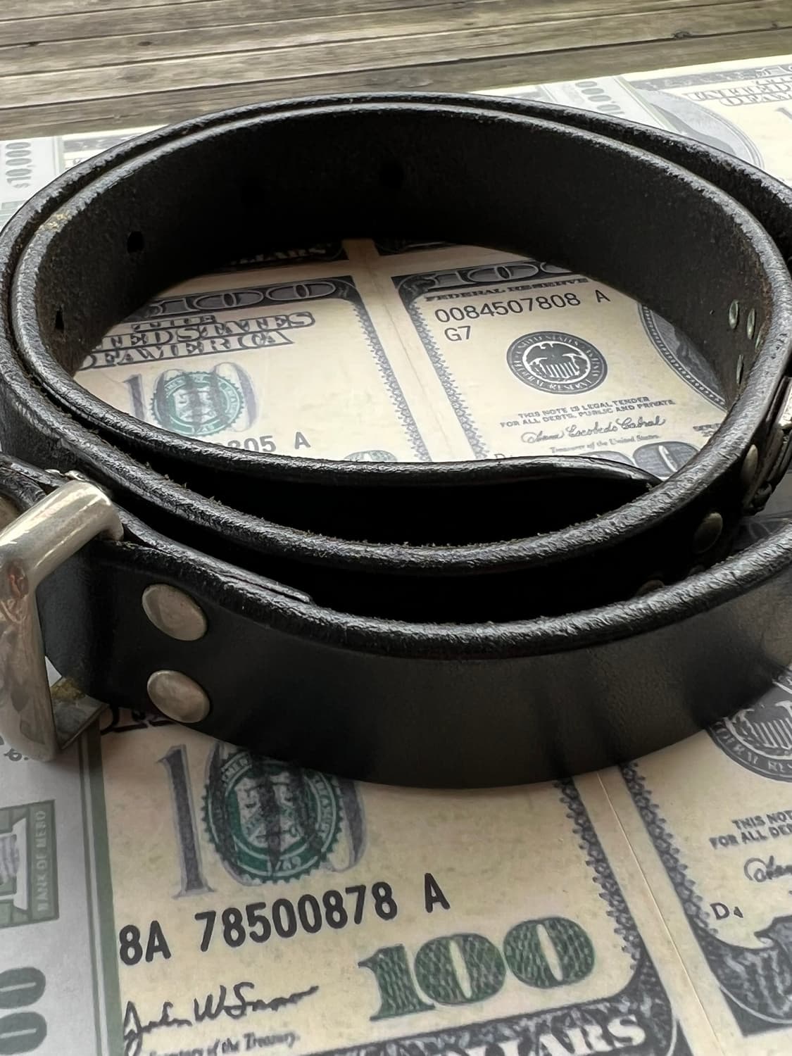 90's 이스탄테 베르사체 빈티지 스터드 레더 벨트 상품이미지3