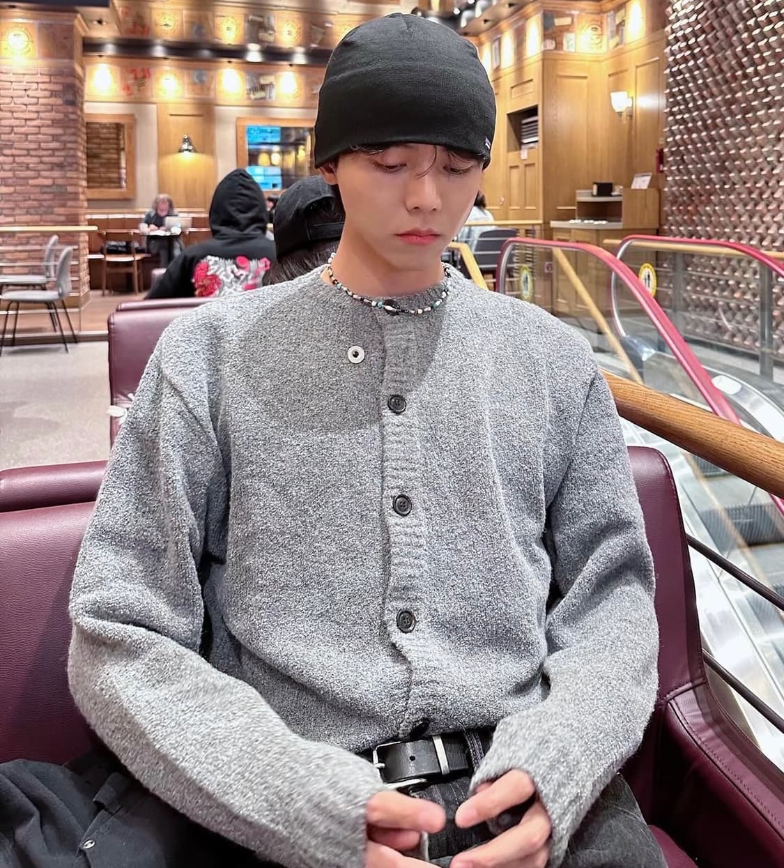 토니웩 베이비 알파카 브러시드 크루넥 가디건 L 상품이미지3