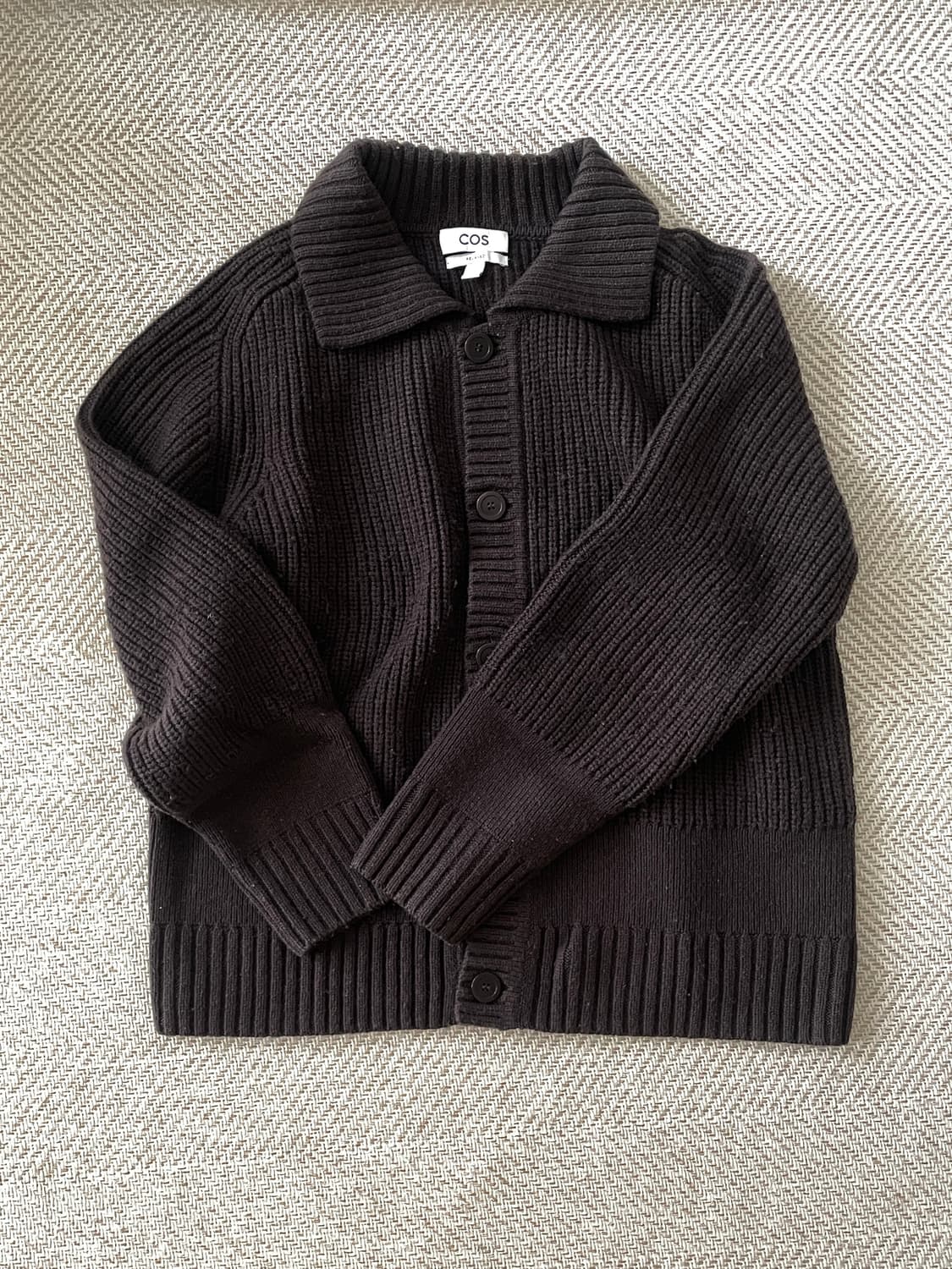 코스 COS 리브드 카라 울 가디건 M 상품이미지1