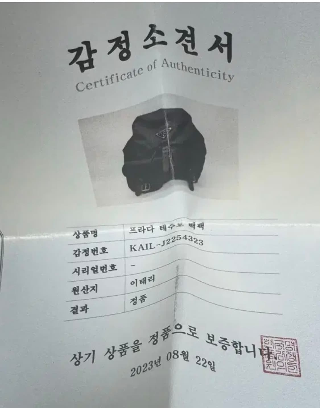 프라다 리나일론 백팩 미듐(정품) 상품이미지2