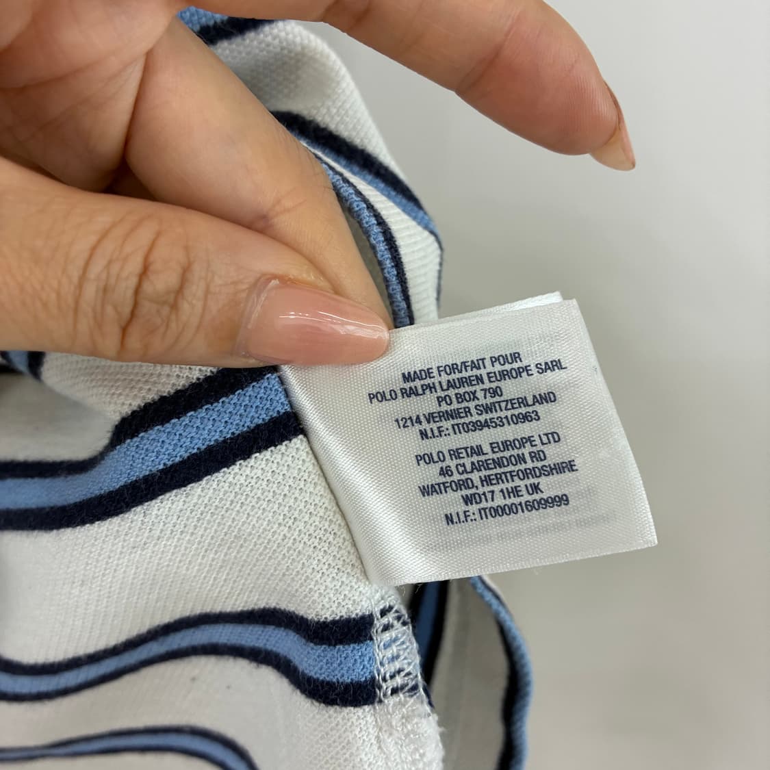 폴로 랄프로렌 하늘색 스트라이프 카라 반팔 티셔츠 상품이미지6