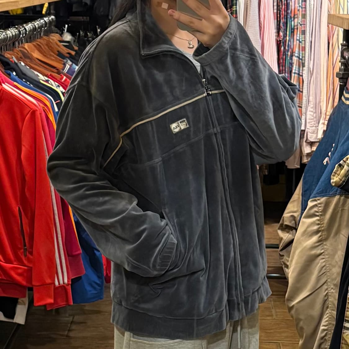 [HI] 휠라 벨벳져지 그레이 상품이미지5