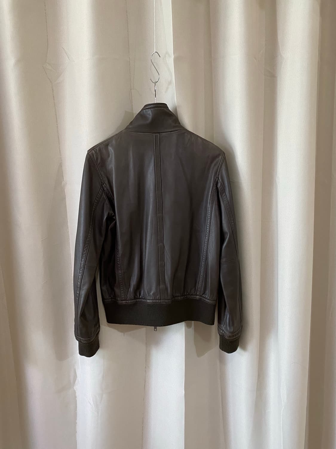 high neck leather jacket 상품이미지2