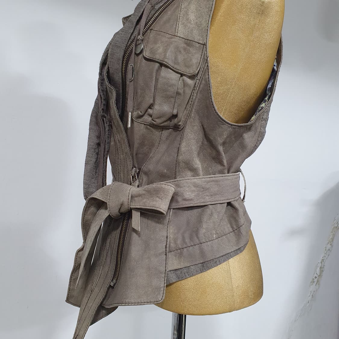(M) Tankus 그런지 램스킨 양가죽 베스트 조끼 상품이미지4