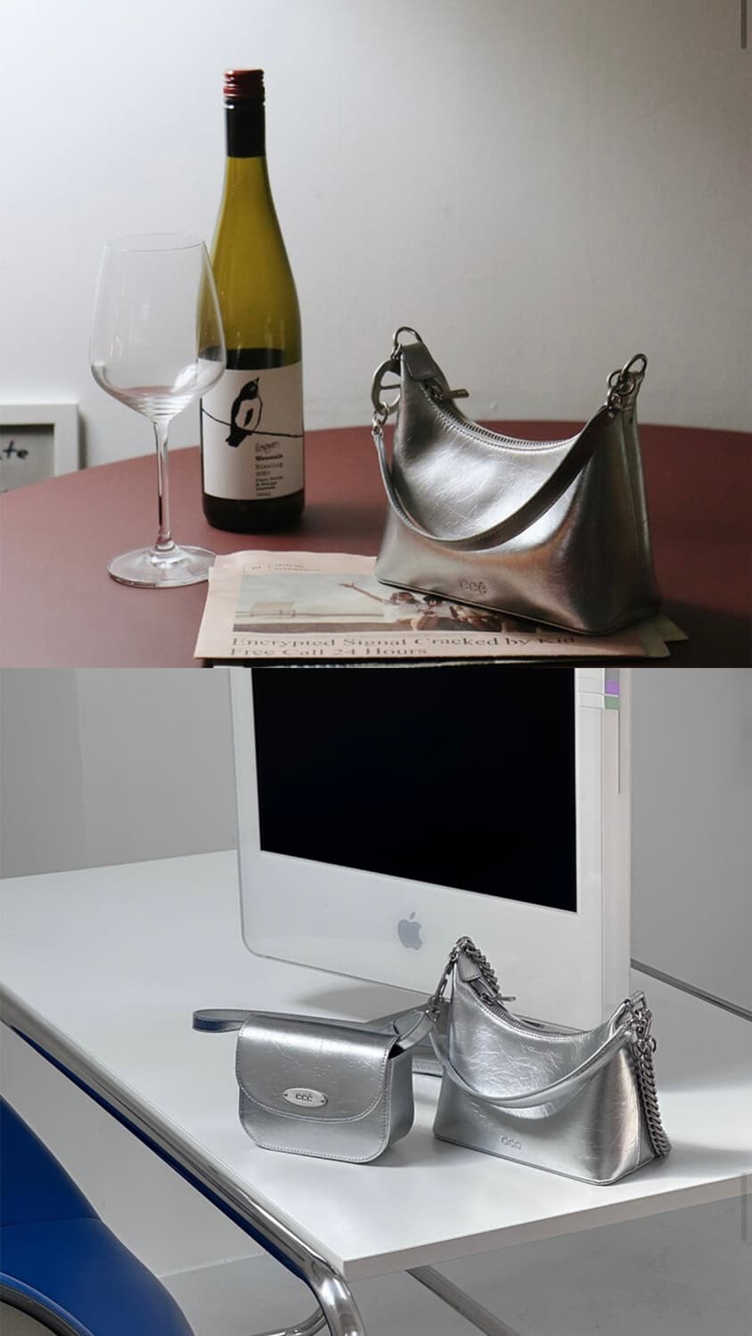 eee) 미니 체인 시티 백 실버(새상품) 상품이미지3