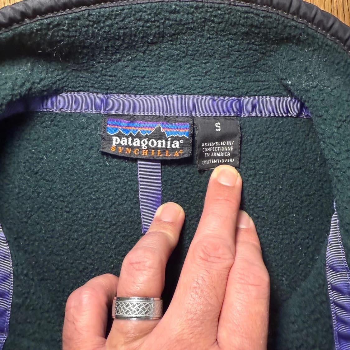 90s 자메이카 파타고니아 신칠라 스냅-T 그린 상품이미지4