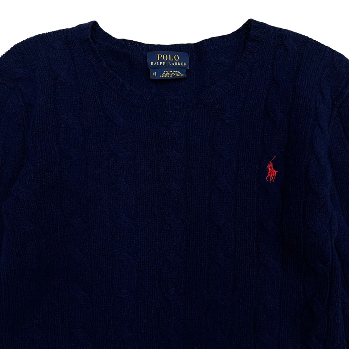 폴로 랄프로렌 레드포니 네이비 꽈배기 캐시미어 니트 XS 상품이미지4