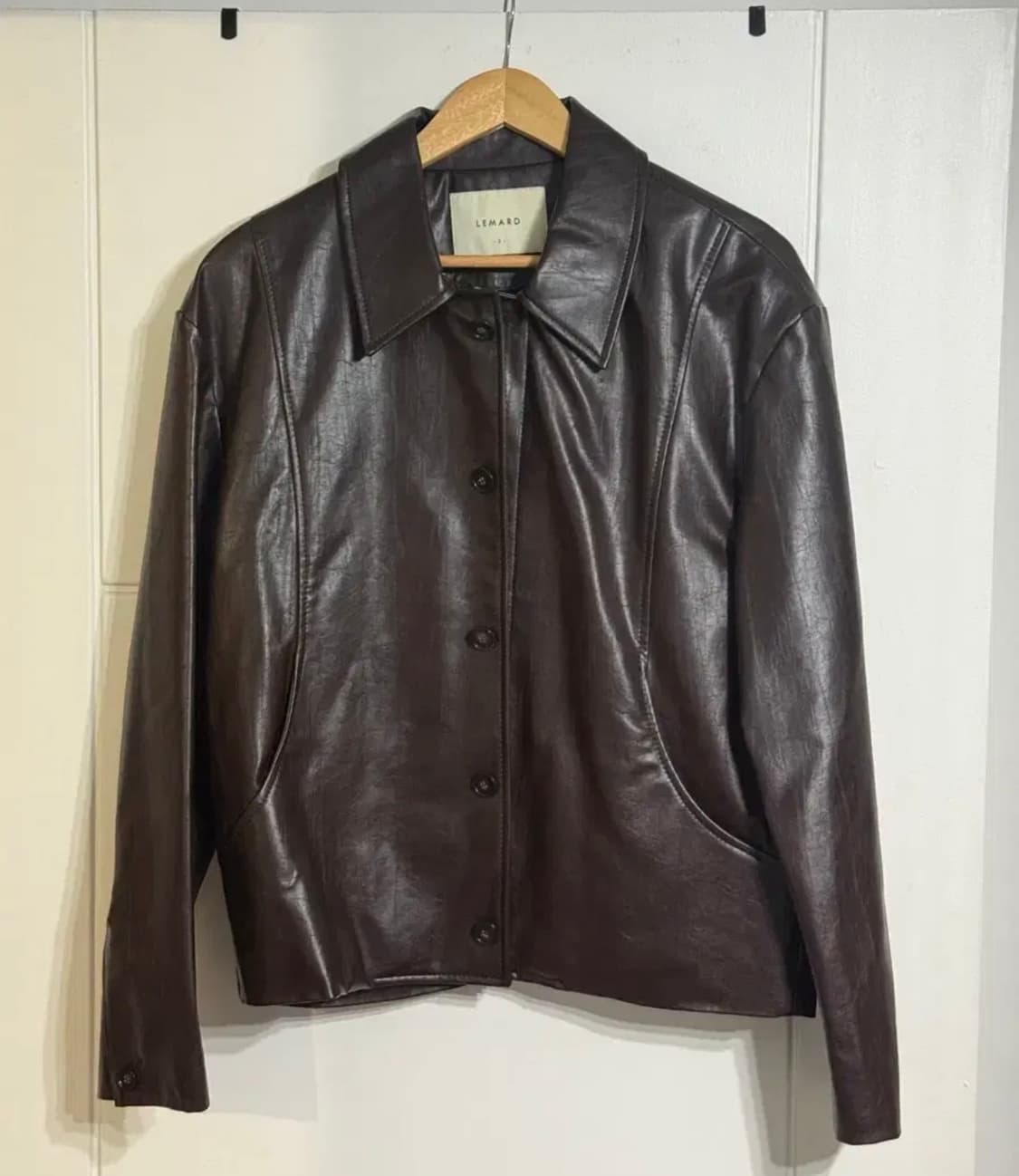 L~XL) 르마드 비건 레더 절개 자켓 3사이즈 상품이미지1