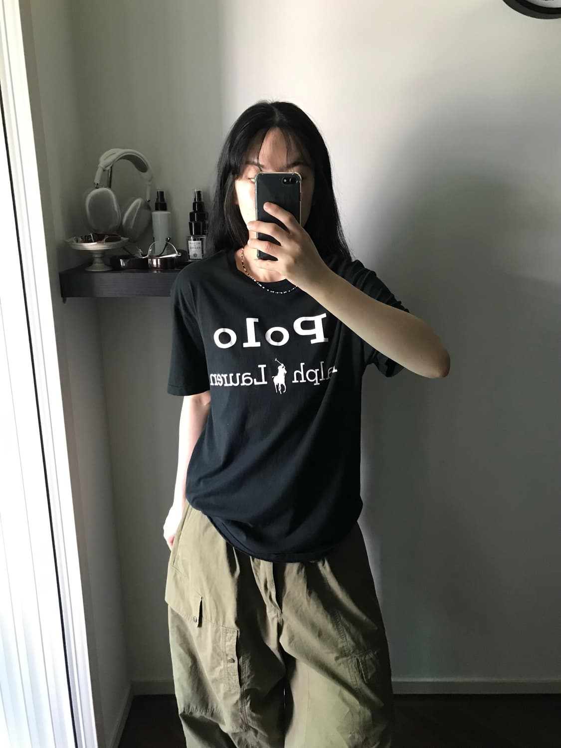 폴로 랄프로렌 중앙 스펠아웃 블랙 반팔티 상품이미지1
