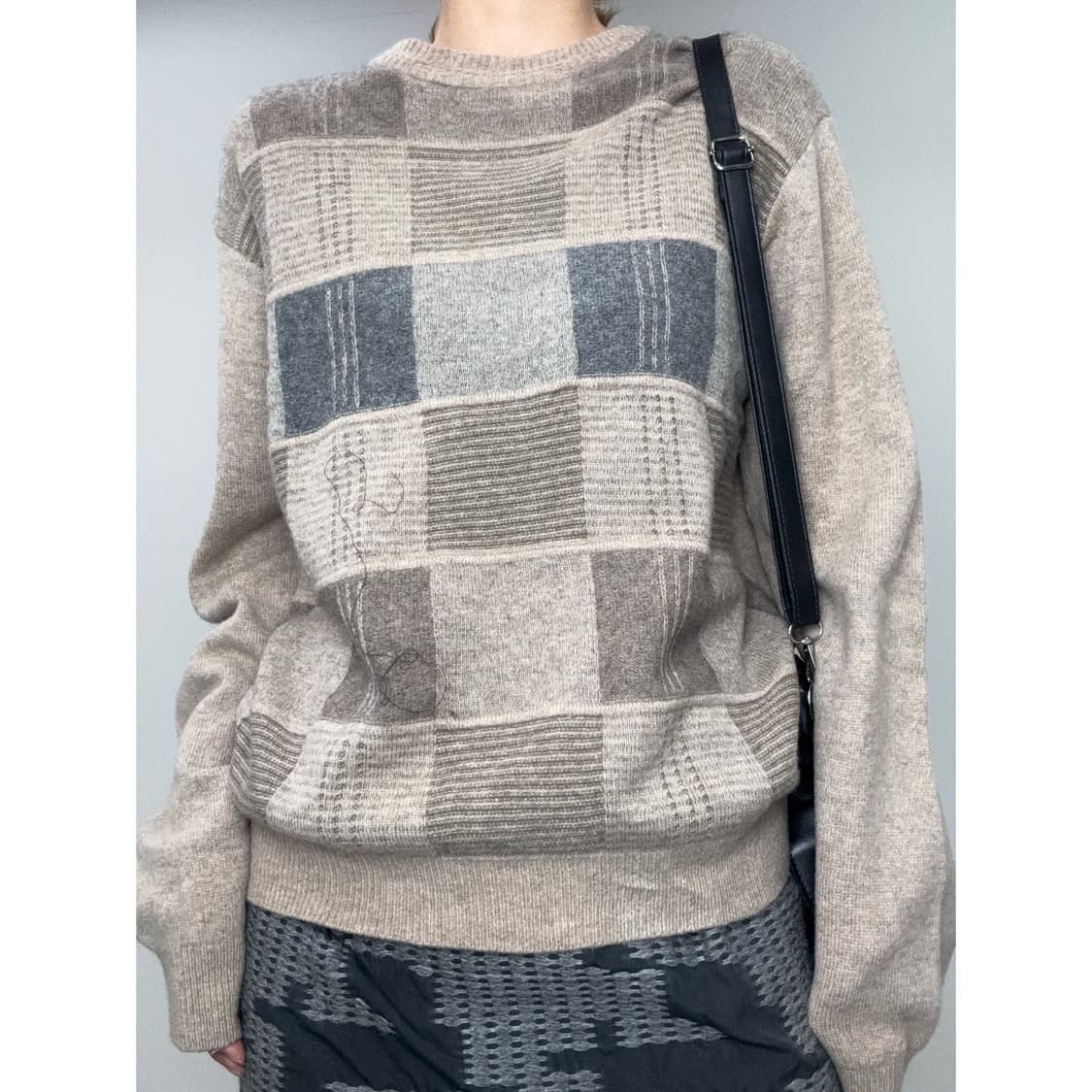 빈티지 브라운 니트 스웨터 상품이미지1