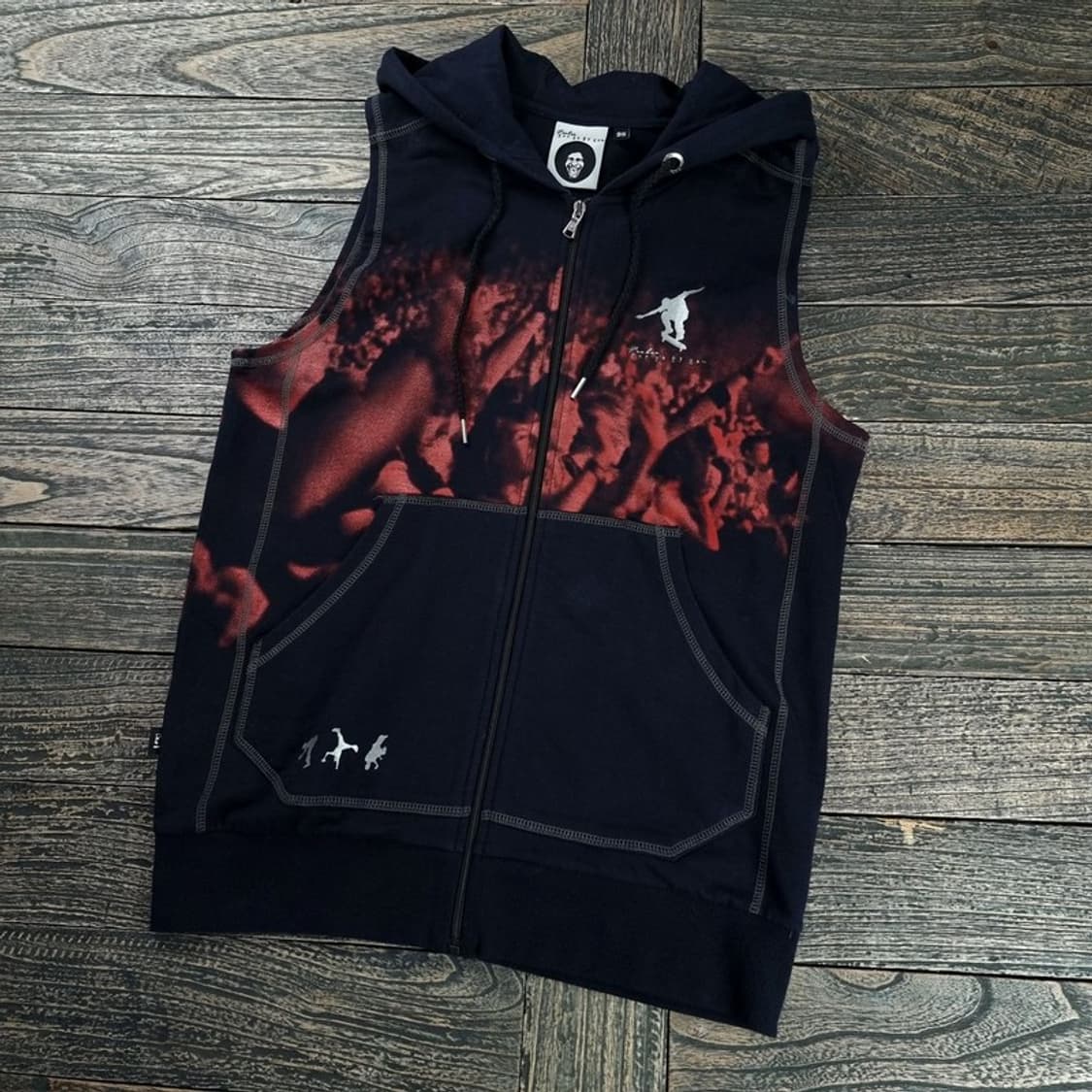 [푸부] 올드스쿨 빈티지 그래픽 프린팅 스웻 후드 베스트 M18270 상품이미지1