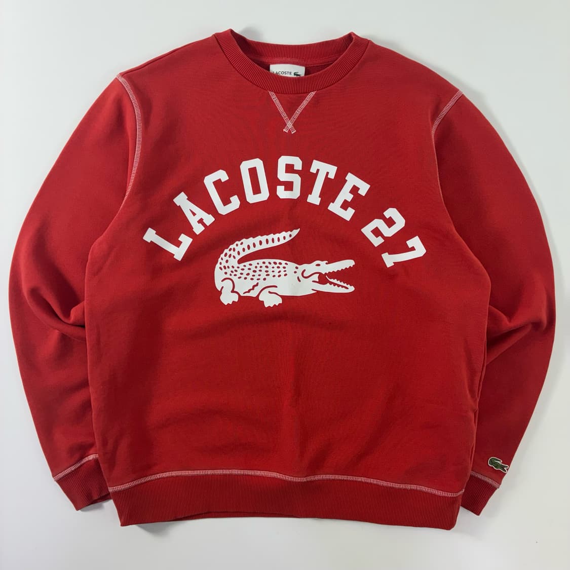 Lacoste  라코스테 빅크록 레터링 레드 맨투맨  상품이미지1