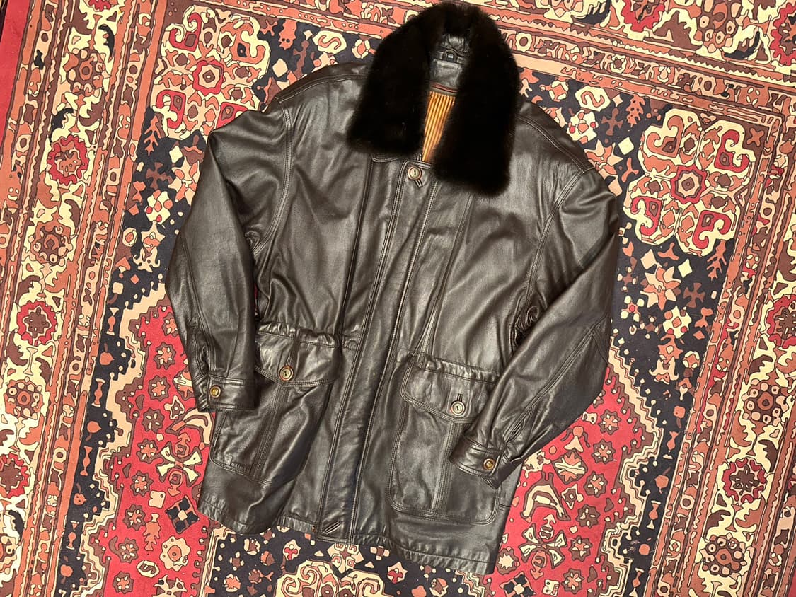 ( L-XL ) 가죽자켓 레더자켓 가죽카코트 가죽롱자켓 가죽롱 밀리터리 상품이미지6