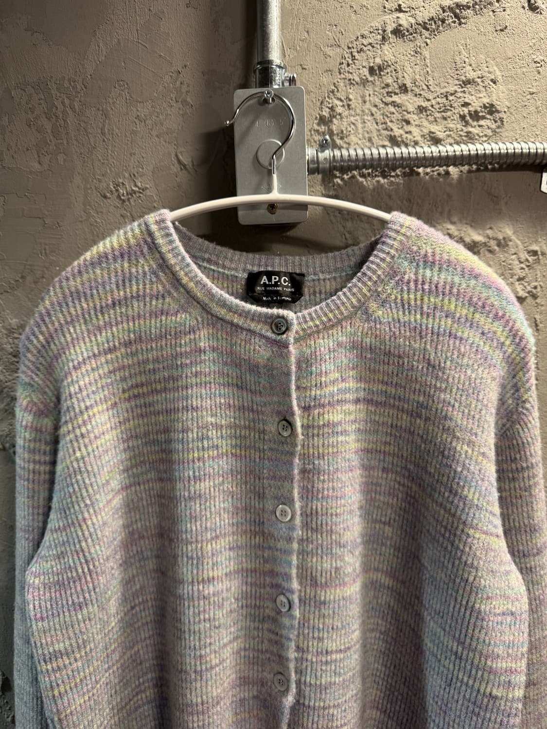 아페쎄 A.P.C. 멀티 스트라이프 니트 가디건 파스텔 S 상품이미지4