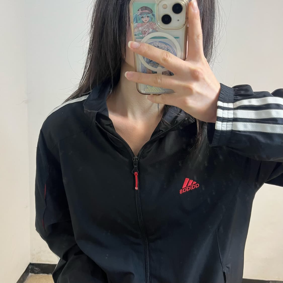 Adidas black windbreaker 상품이미지3