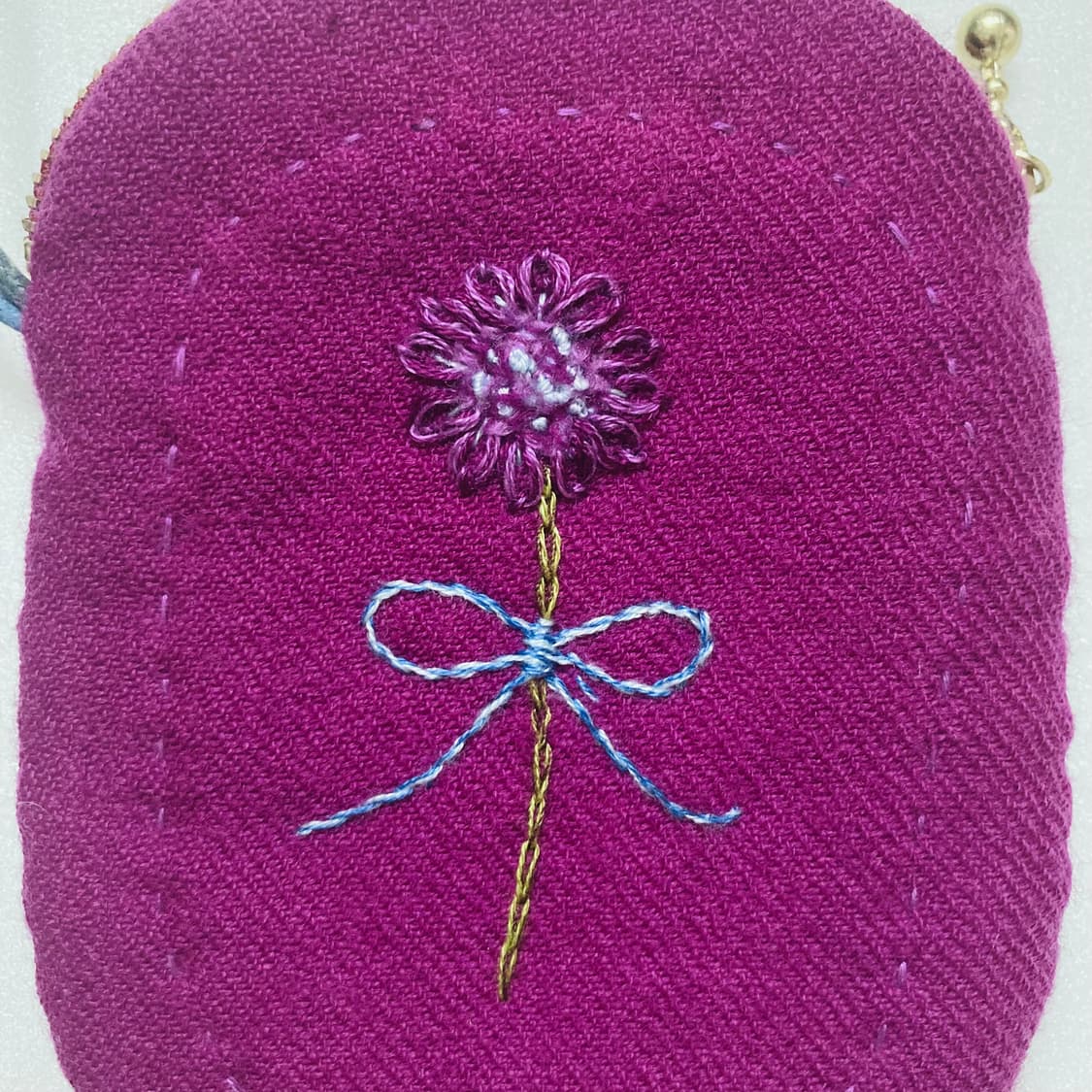 핸드메이드 퍼플 자수 파우치 상품이미지2