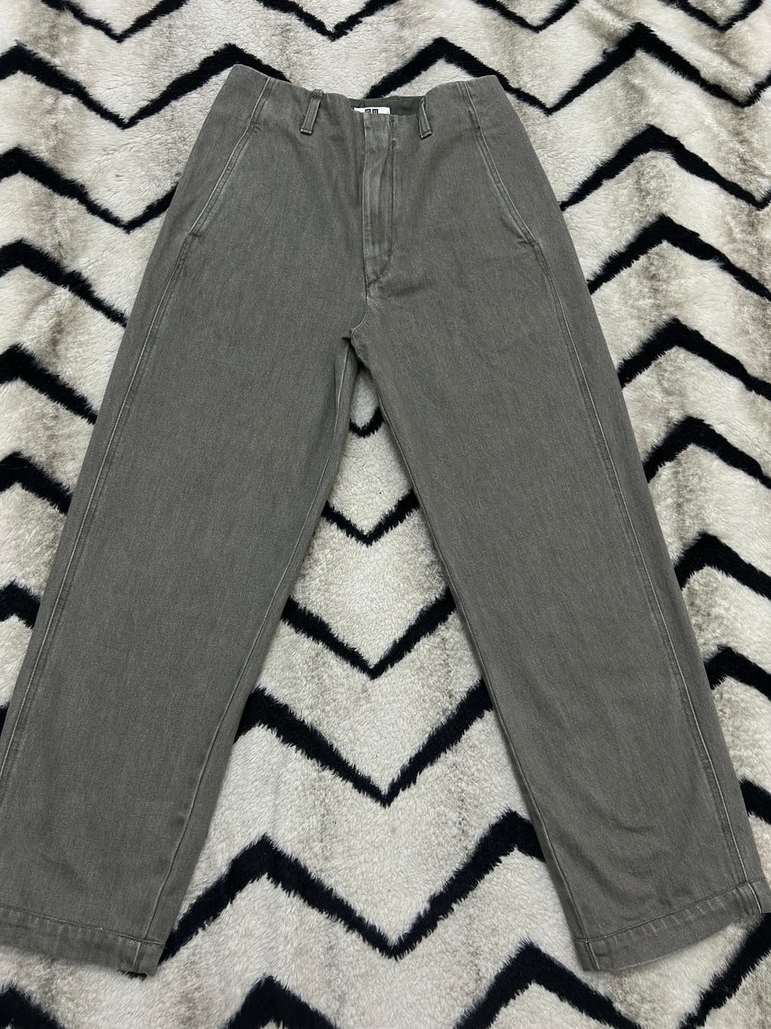 [27]유니클로U 하이웨스트 스트레이트 핏 데님/그레이 상품이미지1