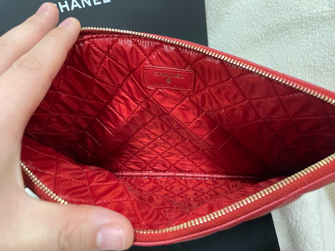 샤넬 램스킨 핫핑크 금장 미듐 클러치 상품이미지7