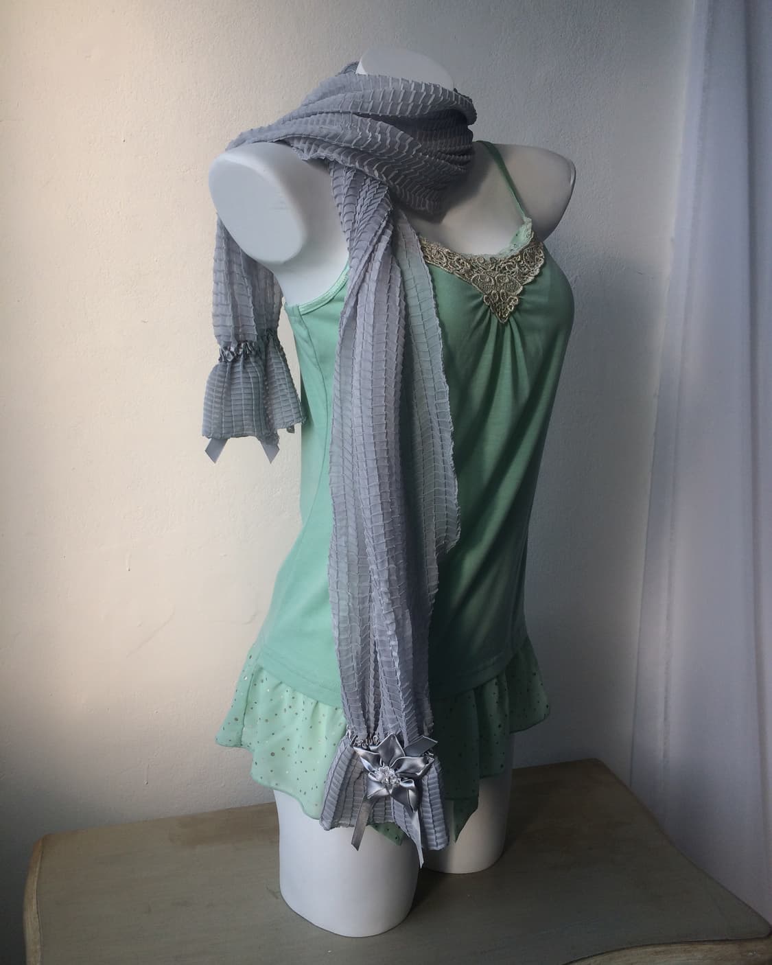 corsage point pleats scarf 상품이미지3