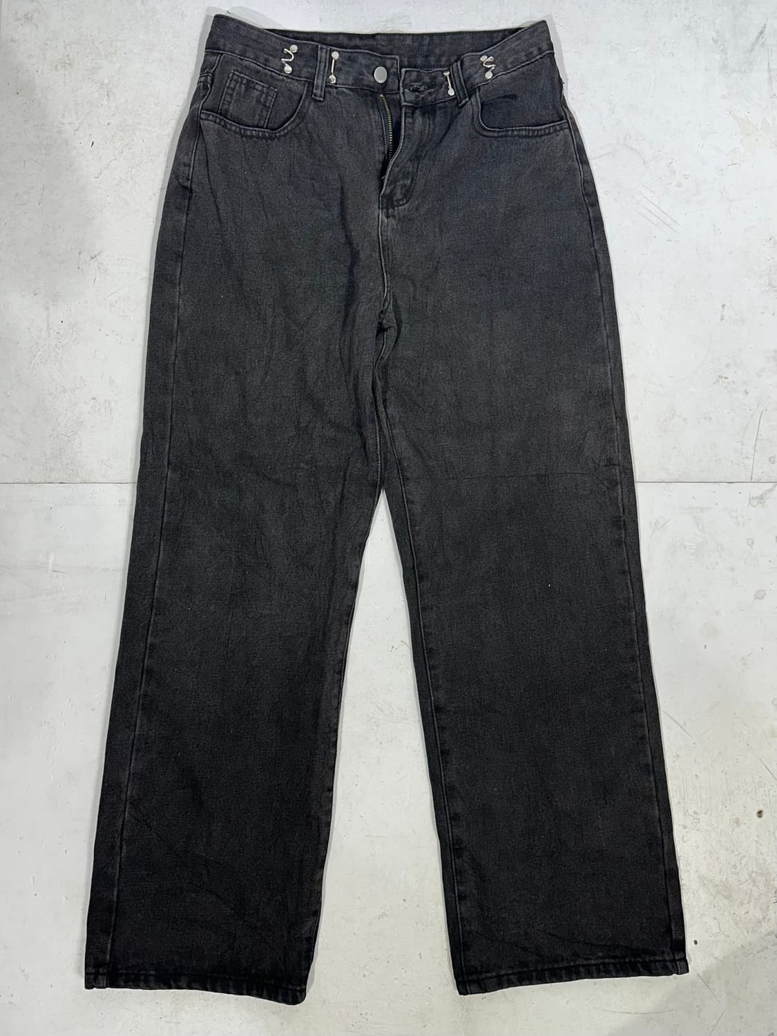 빈티지 흑청 와이드 데님 팬츠 M 상품이미지4