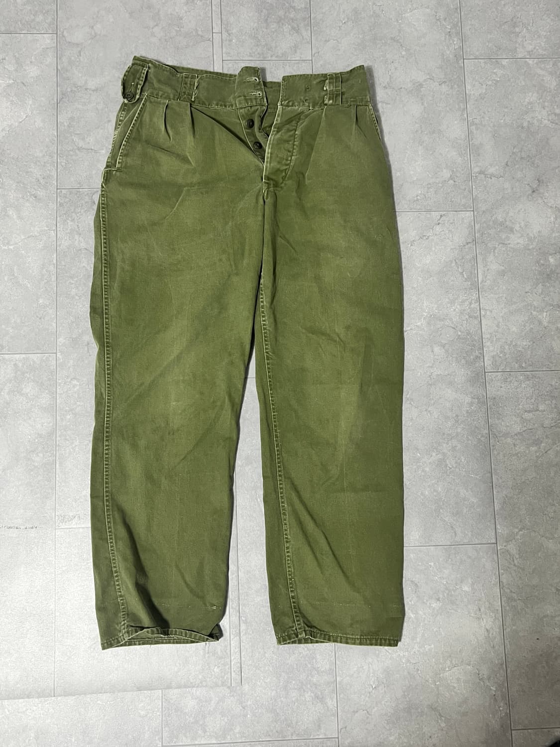 1950s 캐나다군 밀리터리 팬츠 올리브 그린 상품이미지1