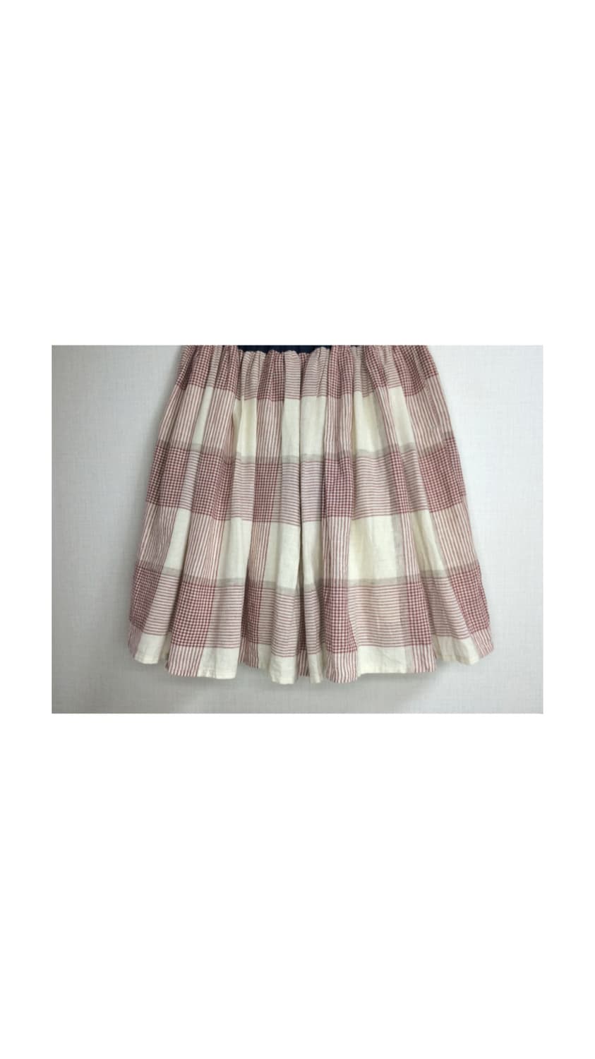 Beams boy 빔즈보이 핑크 체크 밴딩 스커트 상품이미지3