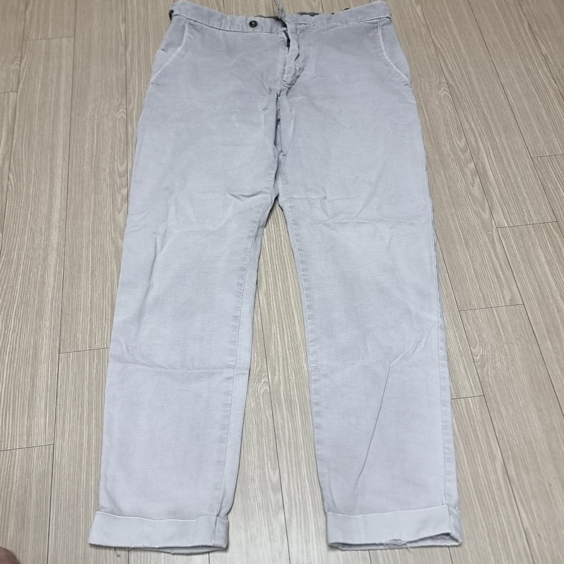 베르위치 코튼 팬츠 그레이 롤업 면바지(33) 상품이미지1