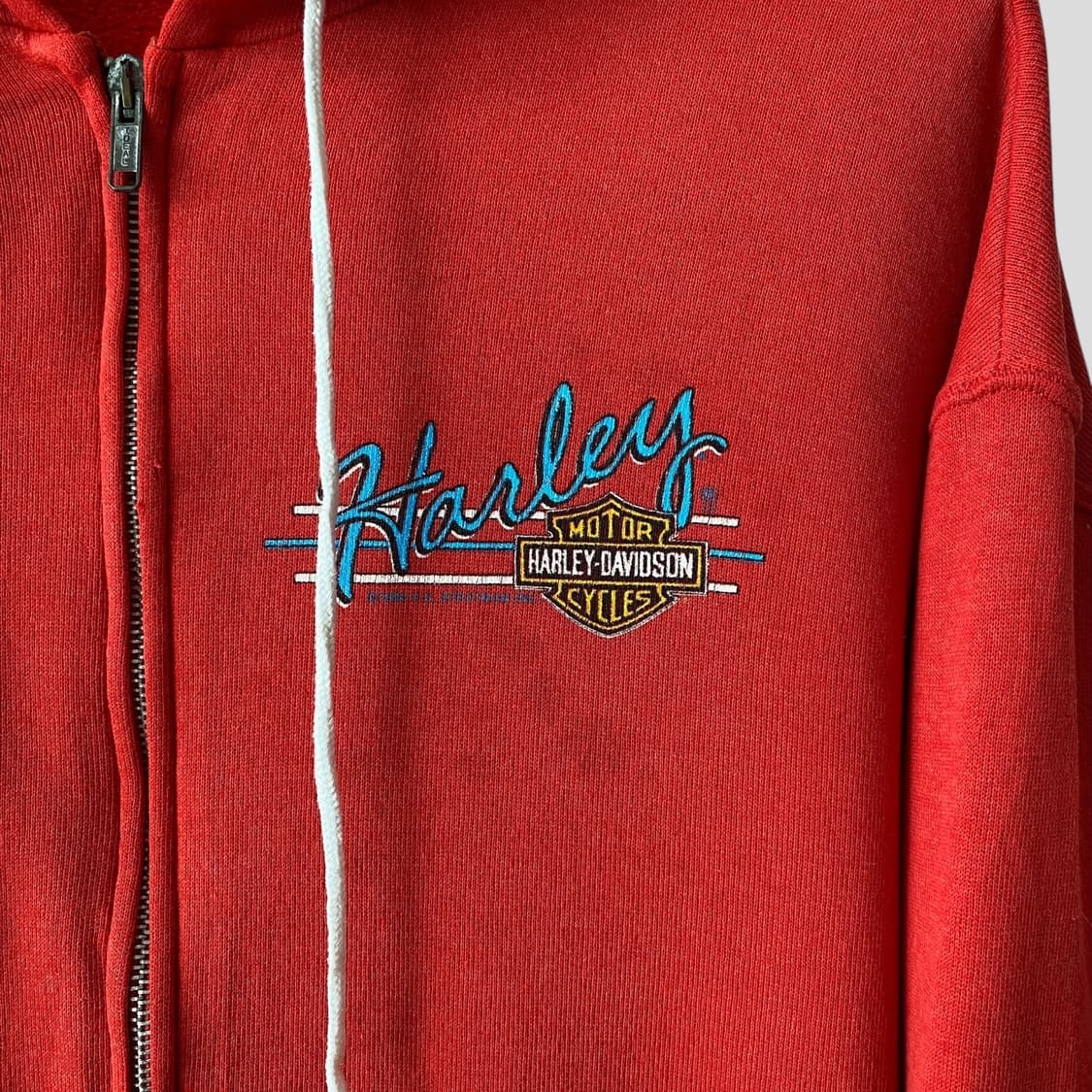 (XL)80s~90s 할리데이비슨 후드집업 상품이미지4