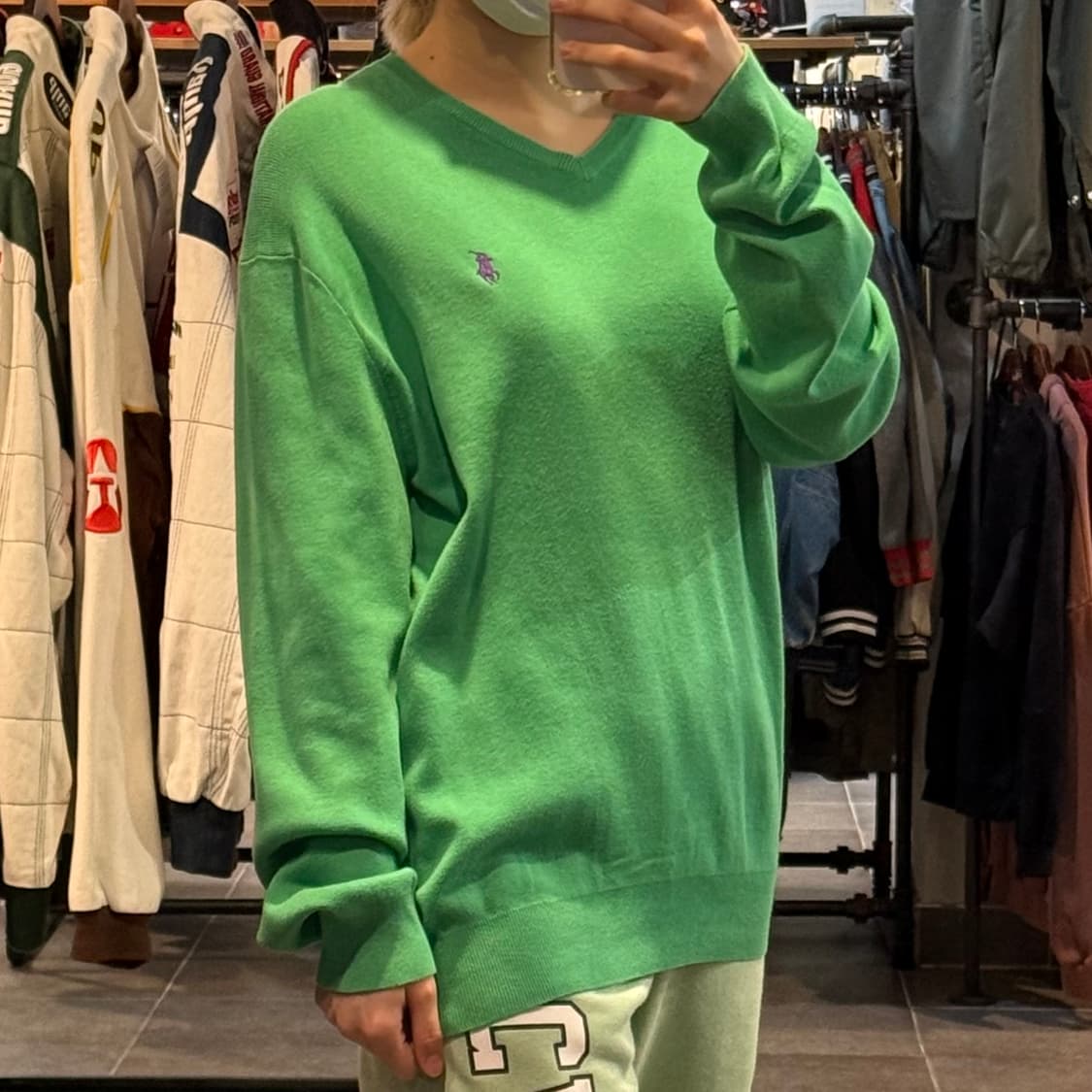 [NO.9] 폴로 긴팔 니트 그린 상품이미지3