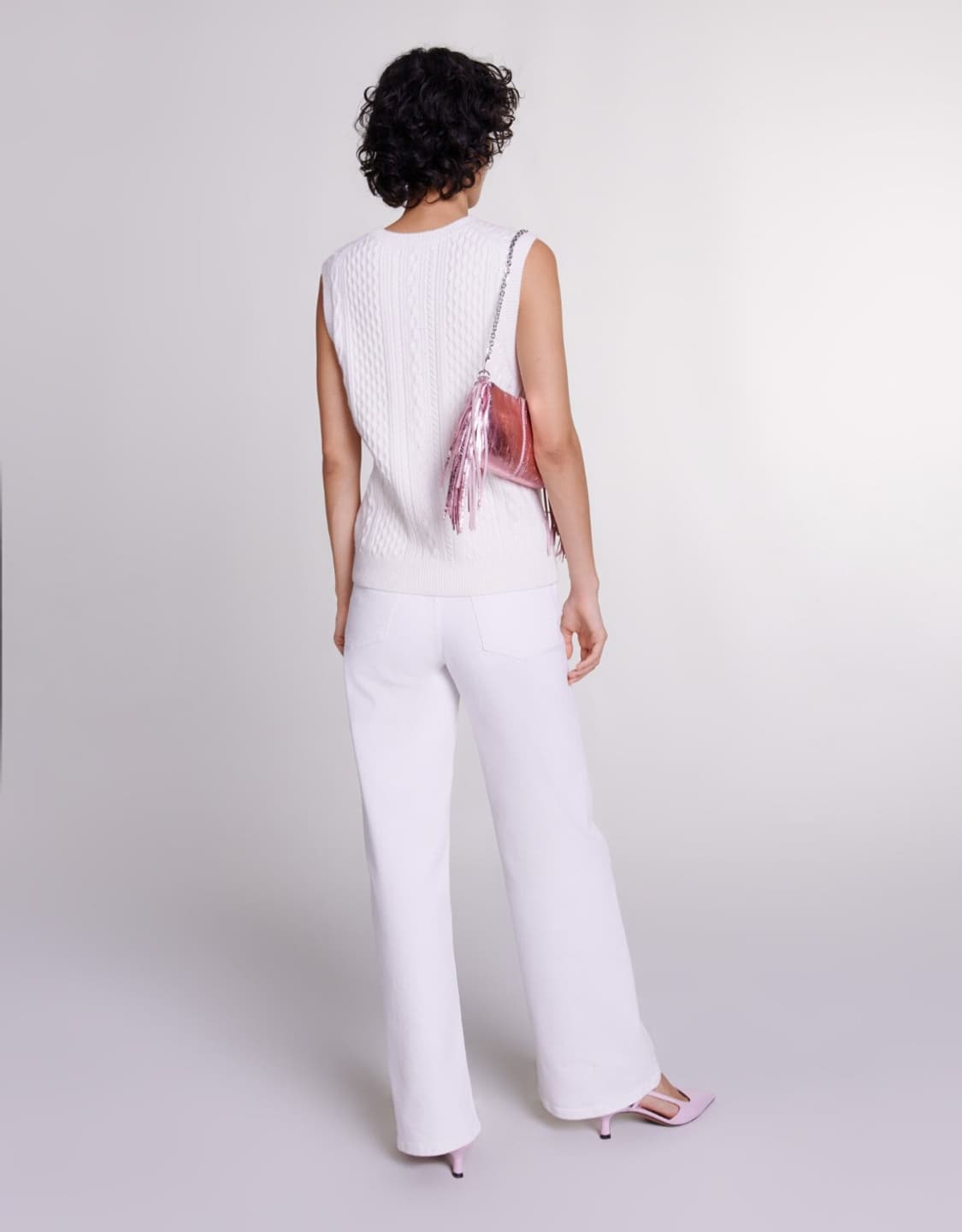 마쥬 플로럴 케이블 니트 베스트 1사이즈 상품이미지5